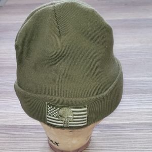 Hightland Tatical Embroidered Punisher Skull & Flag Olive Green One Size Fit All